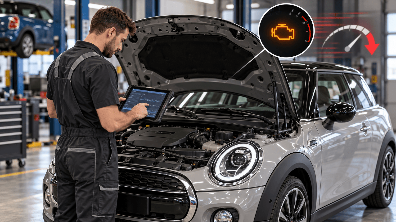 Изображение к статье Mini Cooper плохо разгоняется и потерял мощность: частые причины на бензиновых моторах